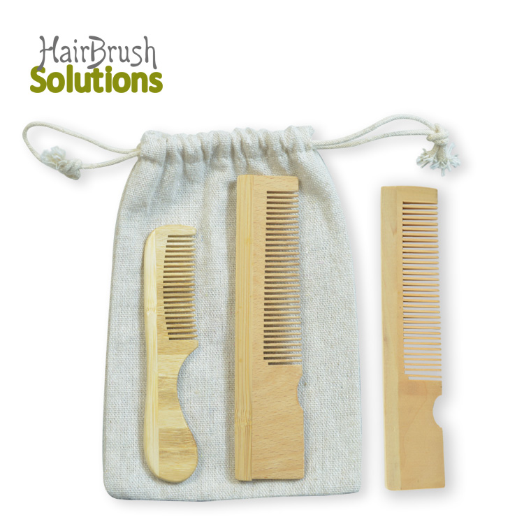 Custom Logo Styling Straight Beard Hairdressing Comb Barber Hair Wooden Bamboo Massager Combs
