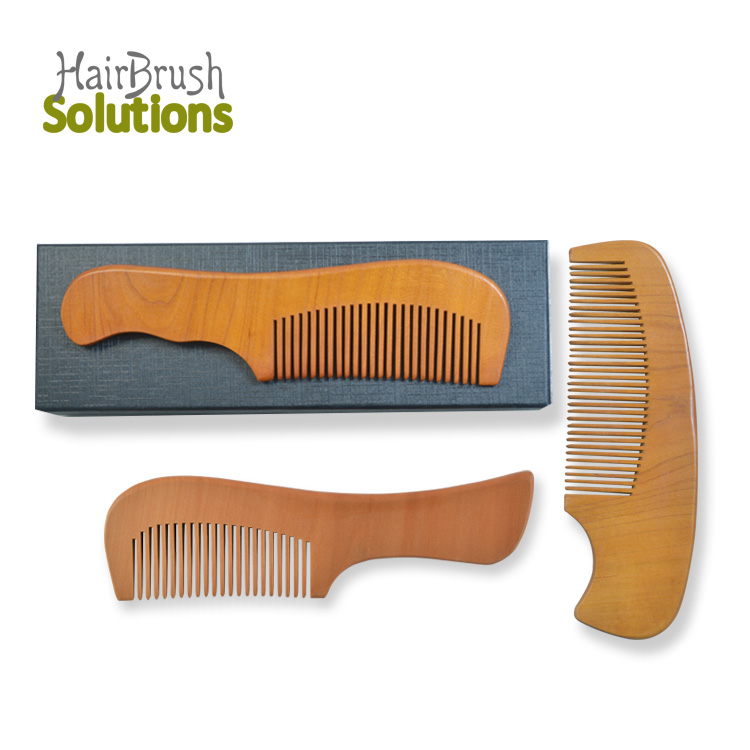 Oem Odm Beard Hairdressing Comb Braiding Straight Bamboo Wooden Barber Massager Hair Combs