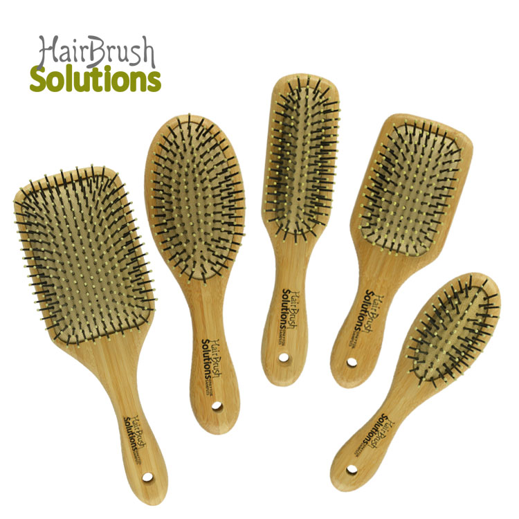 cepillos de bambu Customized OEM Eco-friendly Bamboo Hair Brush Set Scalp Massager Hair Brushes For Women