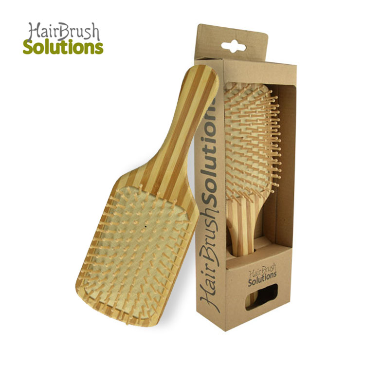 Eco Scalp Massager Brush Hair Bamboo Hairbrush Natural Brushes Paddle Cushion Hair Brush Supplier