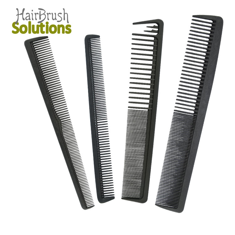 Heat Resistant Black Barber Combs Wide Tooth Carbon Cutting Comb Detangler Custom Carbon Hair Comb Professional For Curly