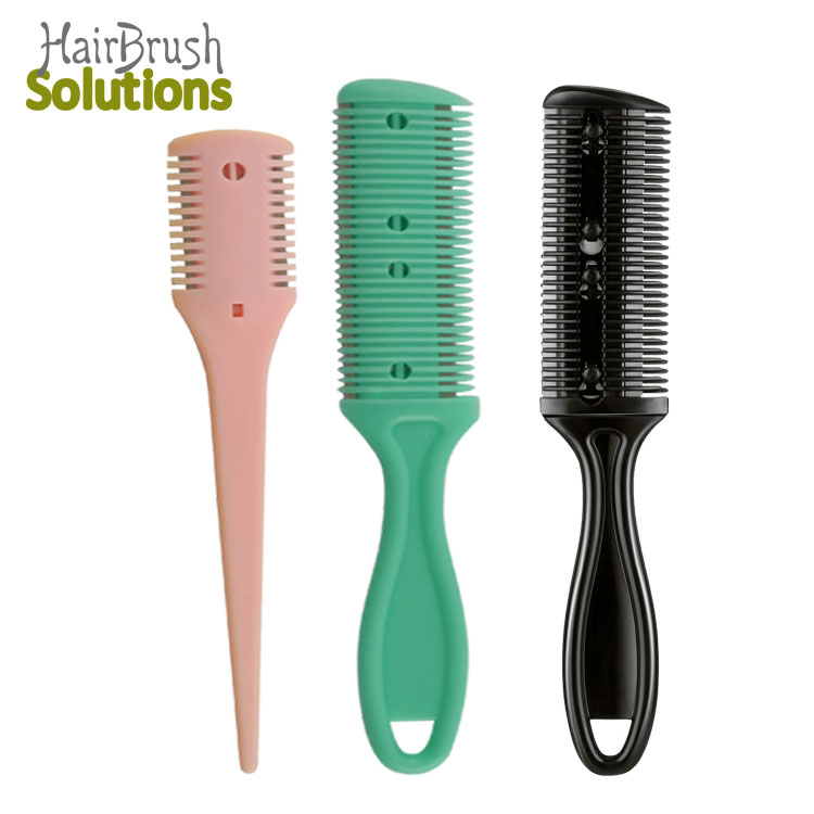 Professional Custom Hair Cutter Comb Cutting Scissors Double Edge Razor Comb Hair Cutting Styling Razor Blade Comb Kit
