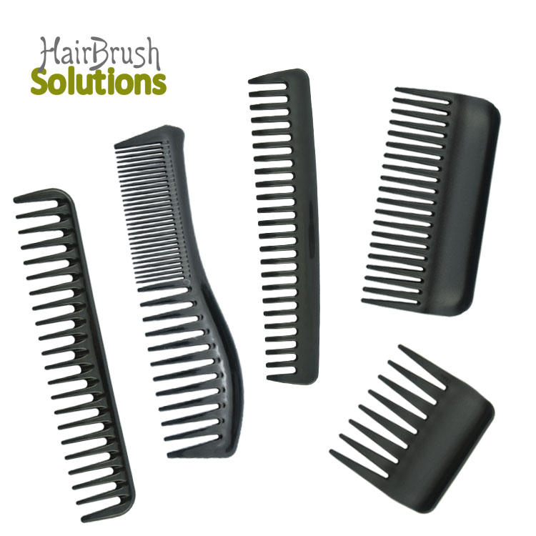 Wholesale Cheap Free Samples Big Small Custom PP Salon Styling Personalize Scalp Hair Comb Plastic Black Wide Tooth Comb With Logo