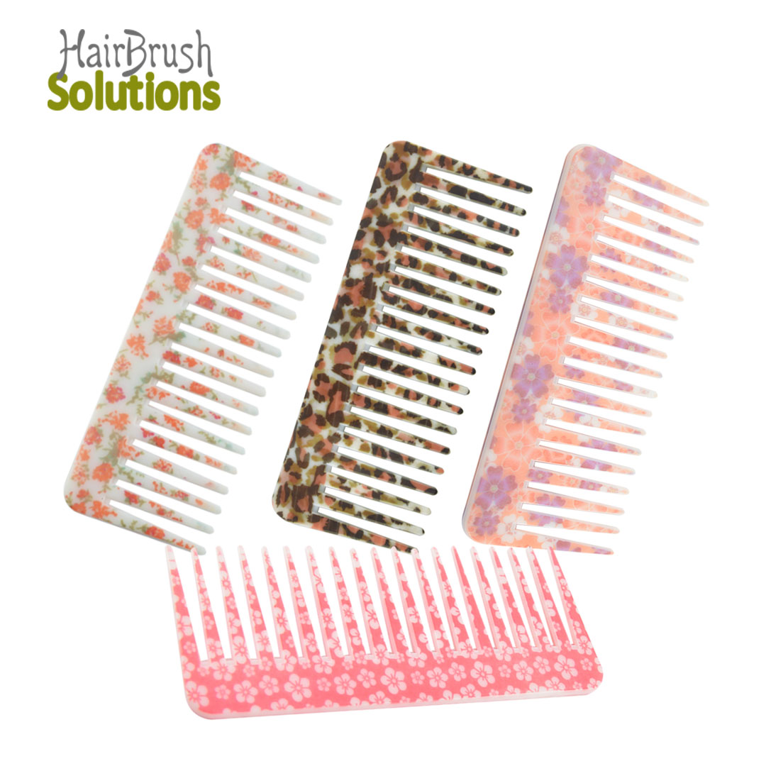 2022 Professional Custom Pattern Luxury Wide Tooth Comb Barber Plastic Detangling Hair Combs In Bulk Plastic