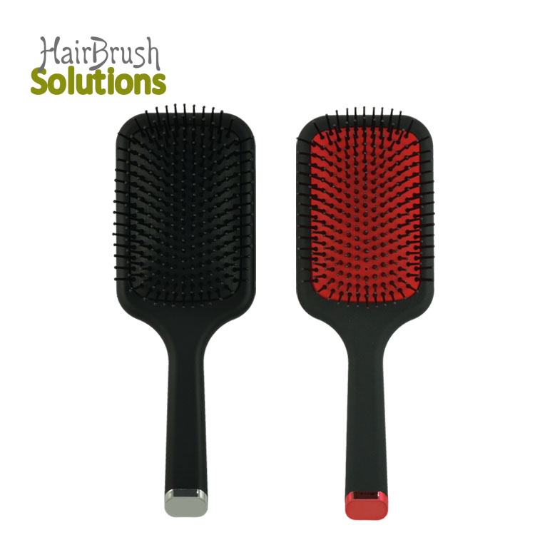 2022 New Style Plastic ABS Big Hairbrush Black Massage Hair Brush Private Label Air Cushion Paddle Detangling Hair Brush