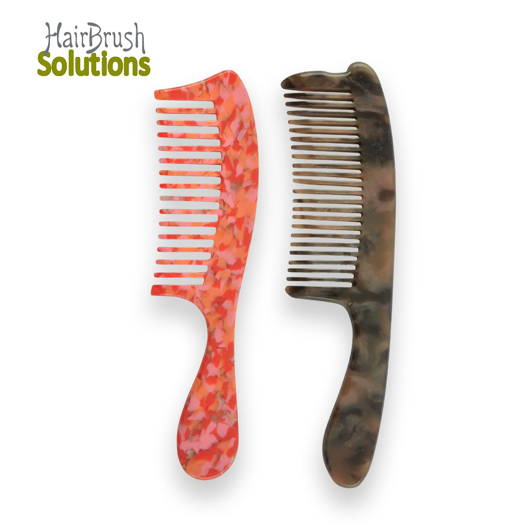 Custom Leopard Print Anti-Static Shower Hair Detangling Wide Tooth Comb Cellulose Acetate Comb for Curly Hair