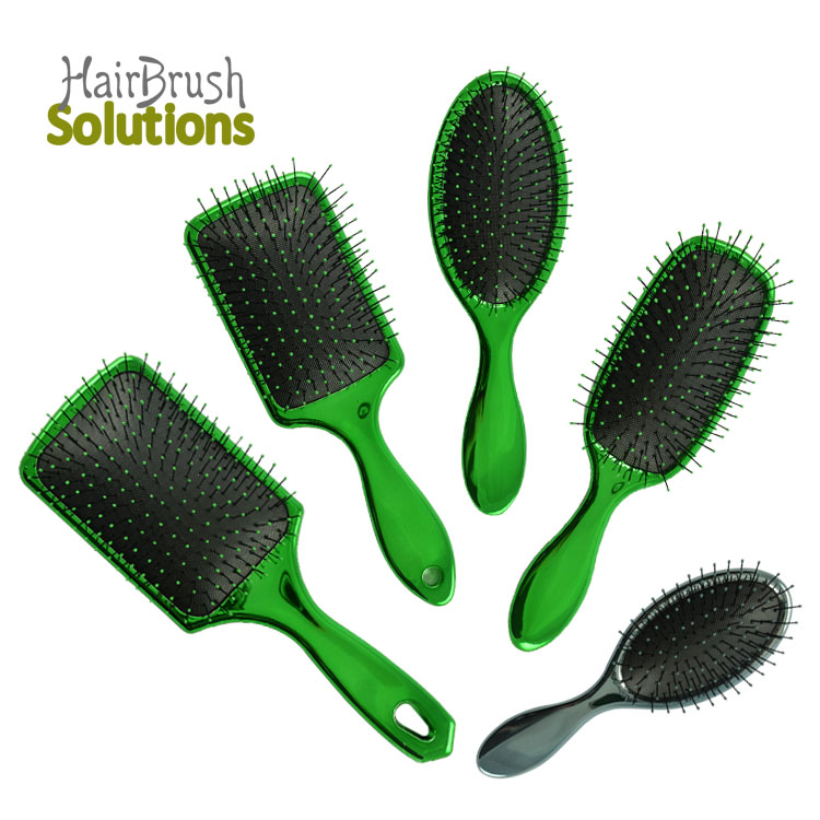Free Sample Electroplated handle Hot Sale Paddle ABS Shower Detangle Custom Logo Bling Hairbrush Hair Brush Private Label