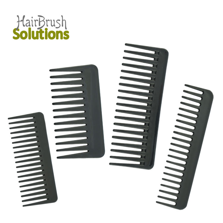 Wholesale Large Travel Black Plastic Curly Private Logo Flat Wide Tooth Comb PP Customized Men Durable Hair Combs Sets
