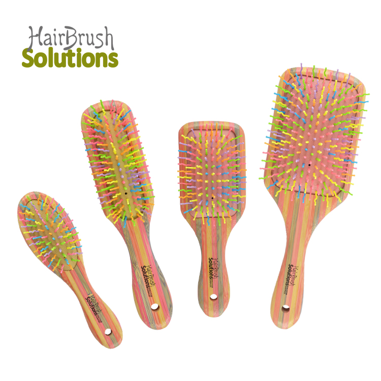 2022 Wholesale Custom Logo Oval Bamboo Hair Brush Eco Friendly Bamboo Detangling Paddle PP Hair Brushes Manufacturer