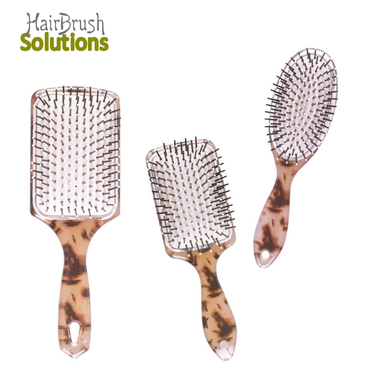 2022 New Custom Frizz Square Paddle Brush Curly Nylon Bristle Hair Brush Set 