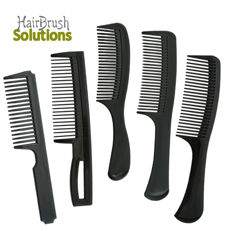 Supplier Basic Wholesale All Customized Barber Durable Small Reduce Hair Loss Black Plastic Styling Hairdressing Plastic Comb