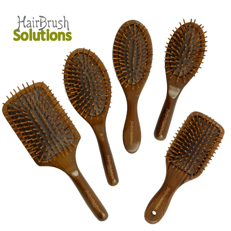 FSC Custom Water Transfer Printing Laser Logo Beech Wood Handle Paddle Cushion Scalp Massage Brush for Natural Hair