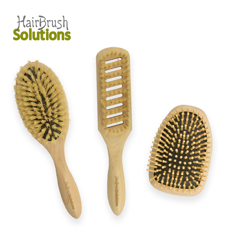 Free Sample Wholesale ODM Scalp Massage Portable Vent Curved Wooden Sisal Bristle Hair Paddle Ergonomic Design Hair Brush