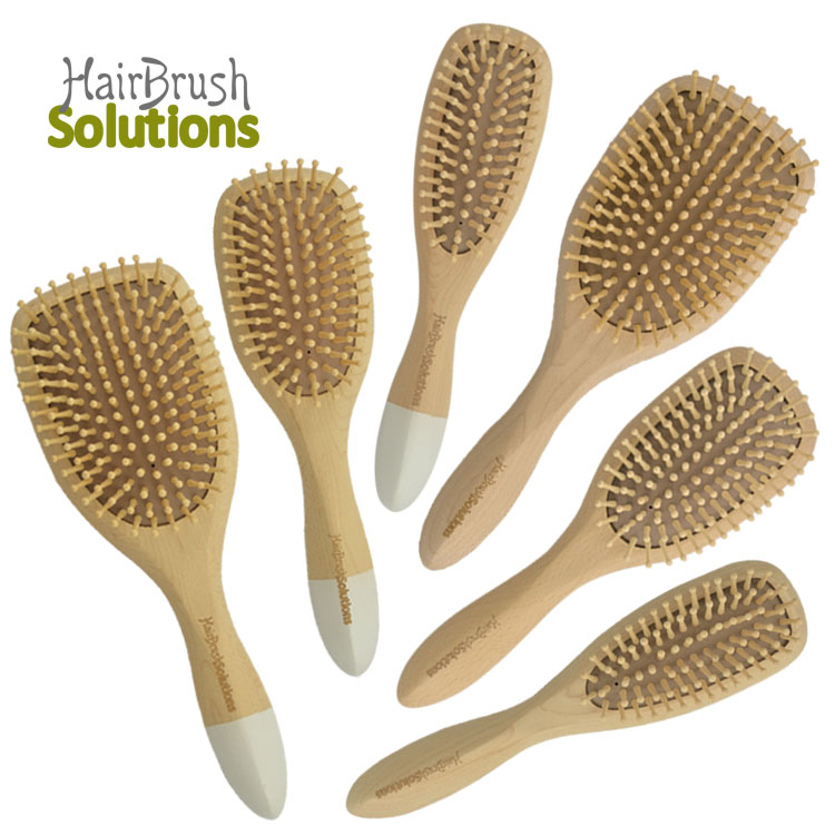 Handle Anti Slip Custom Logo Air Cushion Hair Paddle Brush Wholesale OEM Free Samples Scalp Massage Bamboo 100% Natural for Ladies