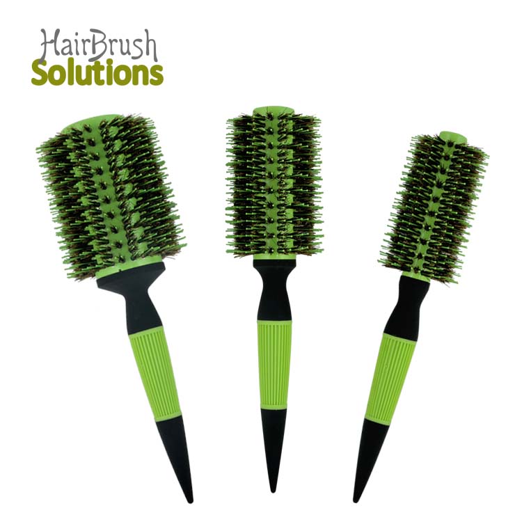 Wholesale Colorful Hairbrush Round Plastic Hair Brushes ABS Nylon Boar Bristle Hair Brush Set