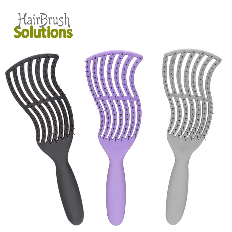 Private Label The Best Wet Vent Plastic Handle Nylon Bristles Brush Pink Detangling Hair Brush