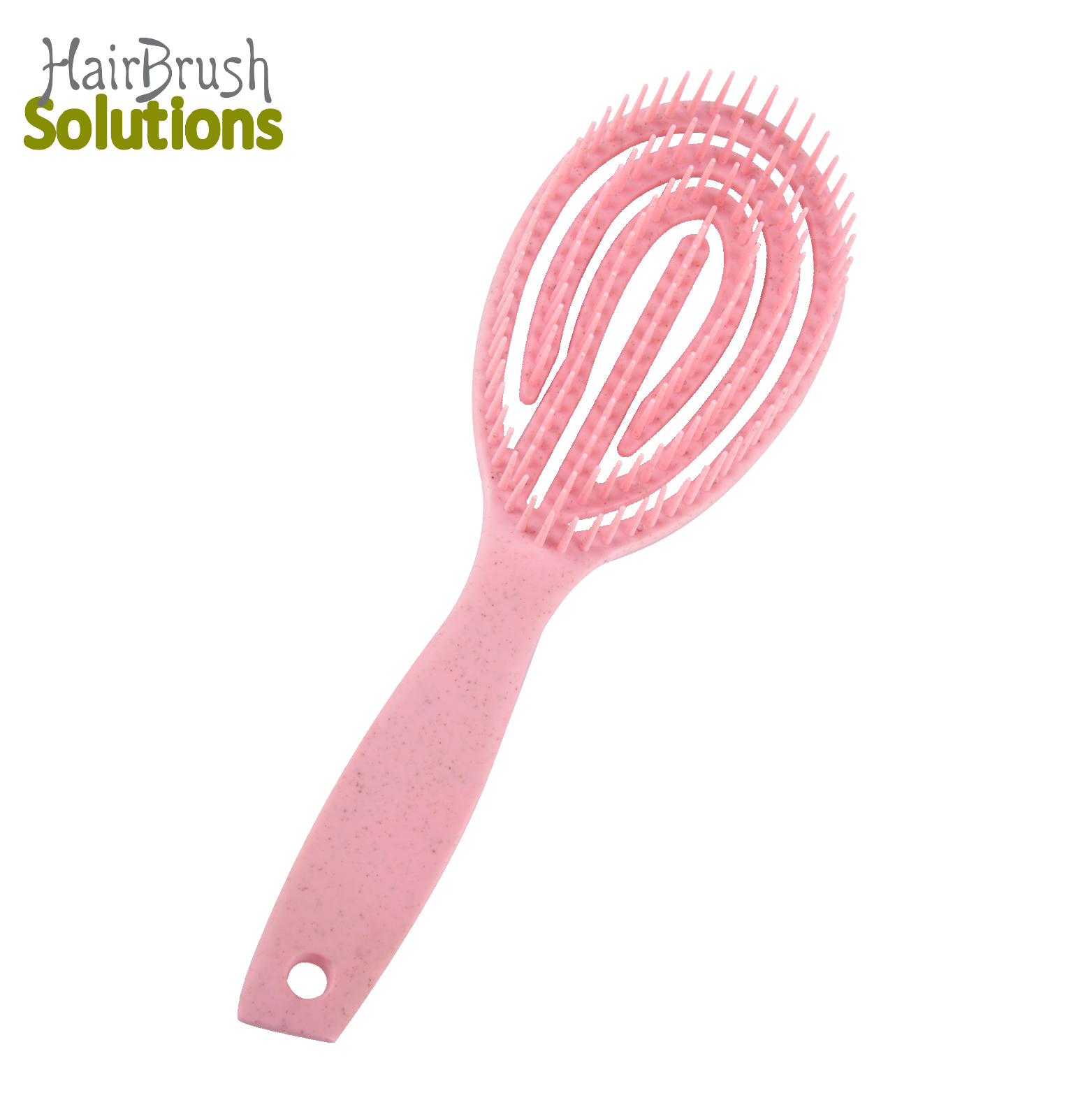 New Design Wholesale Eco-friendly Bio Organic Natrual Wheat Straw Detangling Wet Dry Use Curly Hair Brush Pink