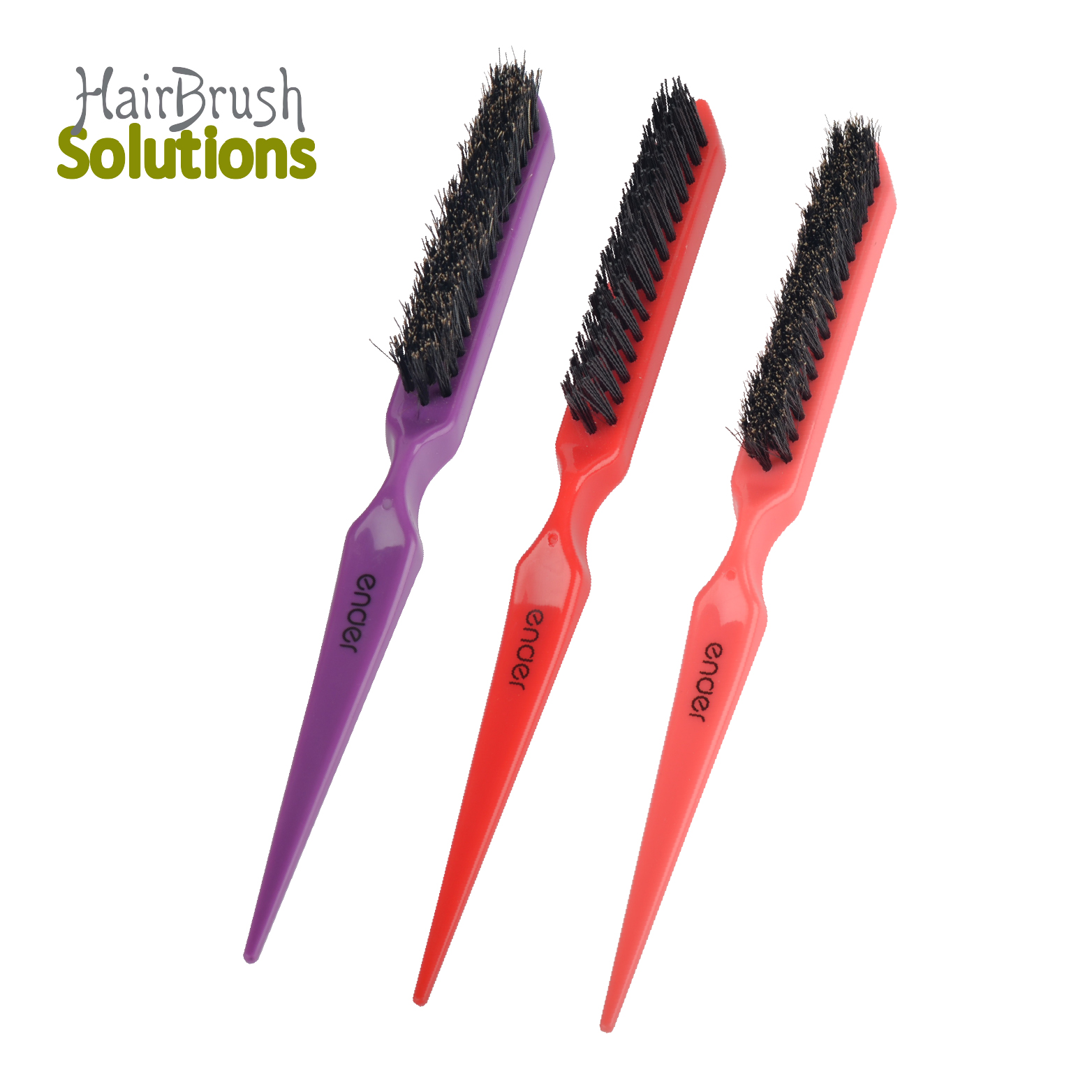 Ender Private Label Nylon boar bristle Three Row Salon hair styling Teasing Nylon boar bristle Brush comb