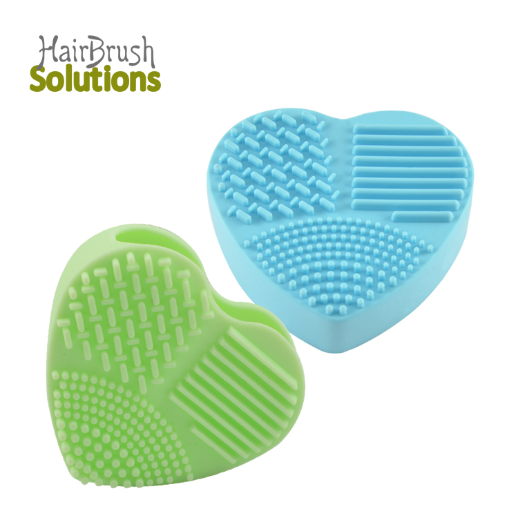 2022 High Quality Wholesale Heart Shape Silicon Cosmetics Make Up Cleaner Pad Makeup Cleaning Brush Washing Mat