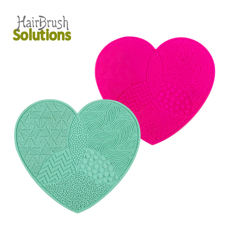 Customized Color Silicon Love Shape Makeup Brush Washing Cleaning Mat Make Up Scrubber Board Cosmetics Cleaner Pad