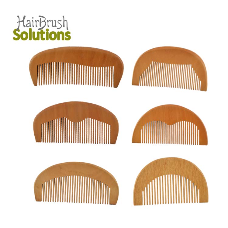 Chinese Custom Beech Pear Anti Static Tangle Small Fine Comb Wood Hair Comb Set Wooden Beard Comb Set Manufacturers