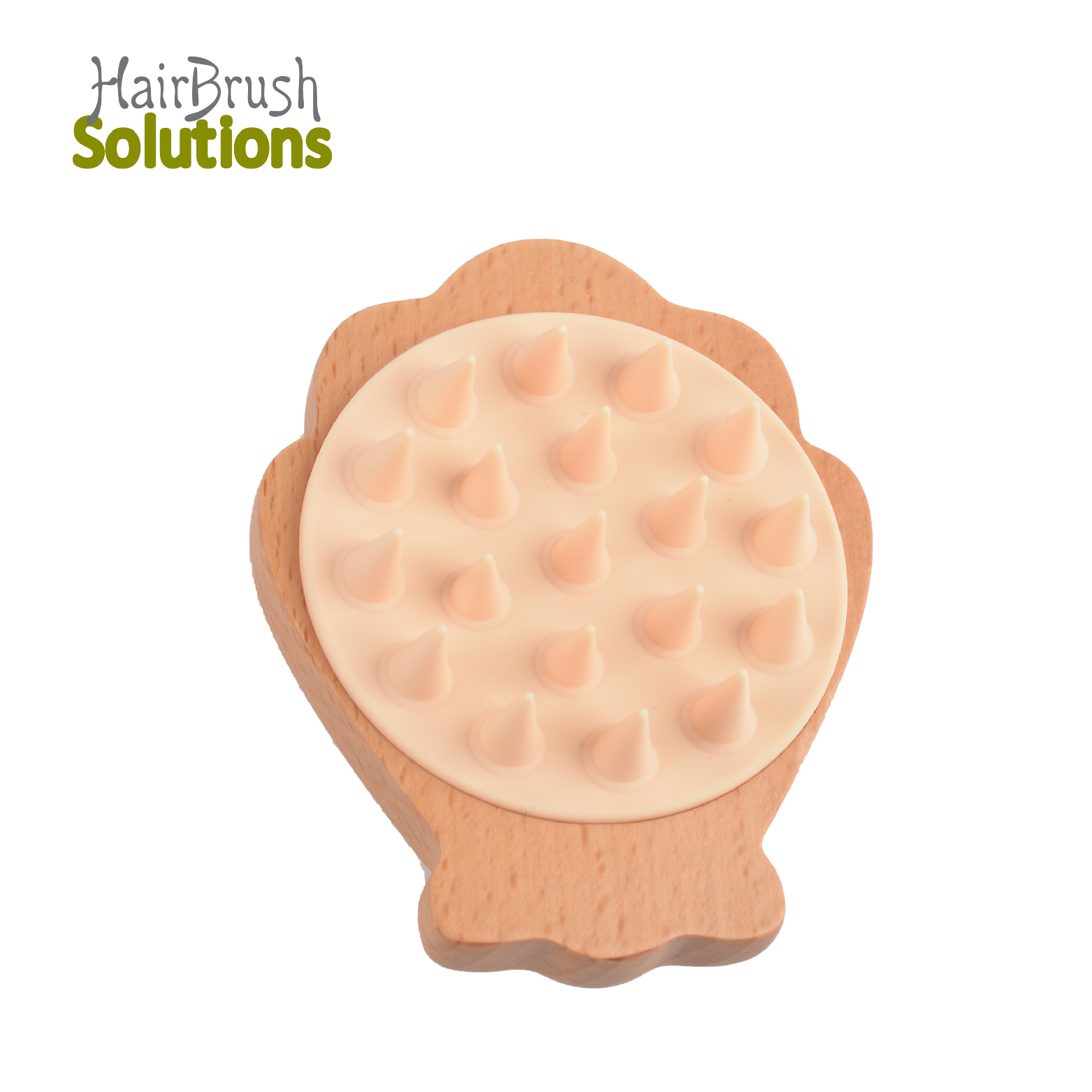 2023 Wet Dry Soft Silicone Head Dog Brush Pet Wooden Shampoo Massager Shell Shape Hair Brush Made In China