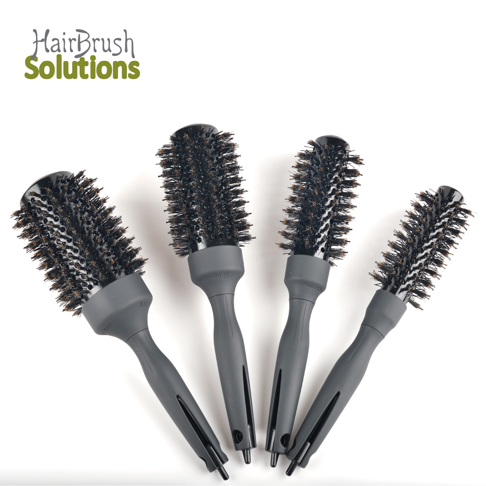 4 Sizes Professional Round Hairbrush Blow Drying Boar Nylon bristle Hair Volumizer Brush Hair Styling Brushes Comb
