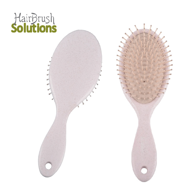 NEW Wholesale Eco-friendly Custom Color Detangler Hairbrush Biodegradabe Wheat Straw Detangling Hair Brush