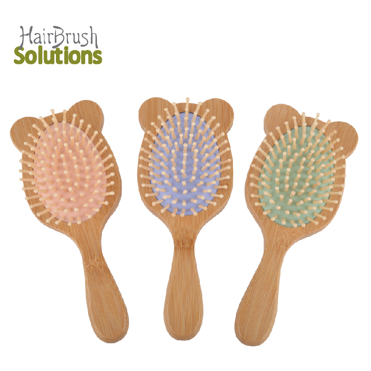 Eco Friendly Natural Wooden Bristles Travel Hairbrush Bamboo Handles Massage Scalp Mini Hair Comb Brushes