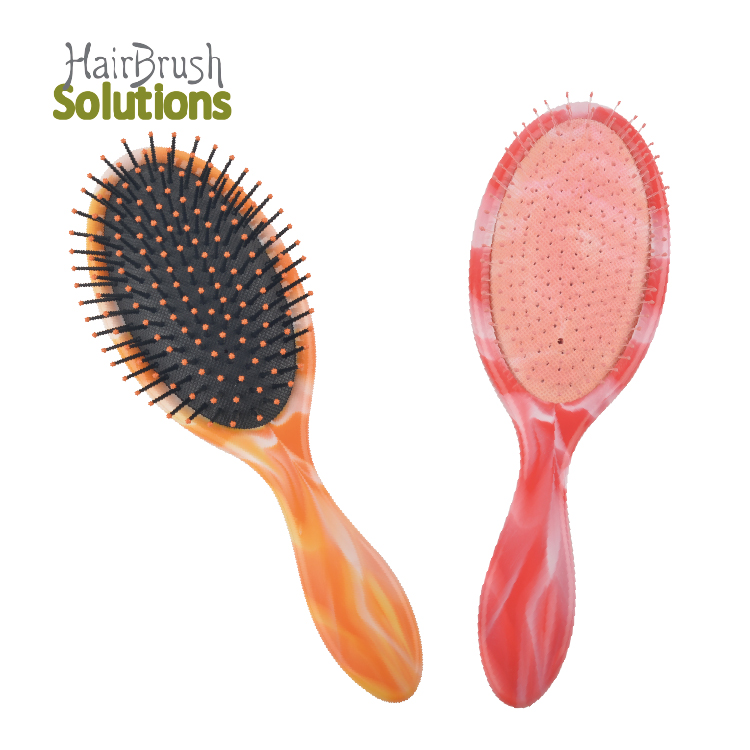 New Design Water Transfer Printing Wet And Dry Anti-Static Scalp Massage Comb Detangle Hair Brush