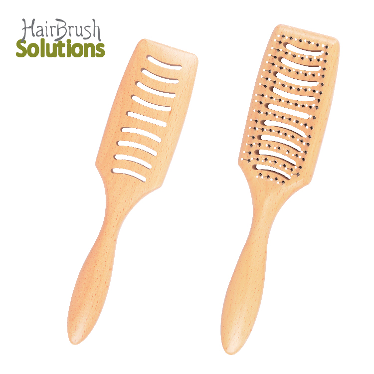 FSC Luxury Wet And Dry Hair Scalp Massage Wooden Vent Detangle Women Beauty Salon Comb Detangling Hair Brush