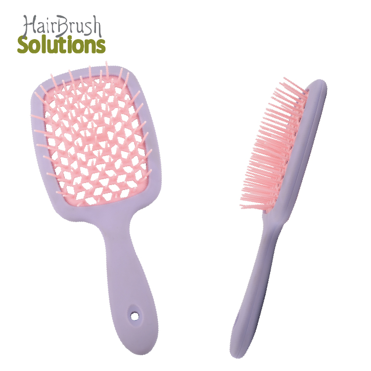 Custom Wet Dry Blow Dry Vented Cushion Massage Comb Mesh Hollow Out Detangling Hair Brush