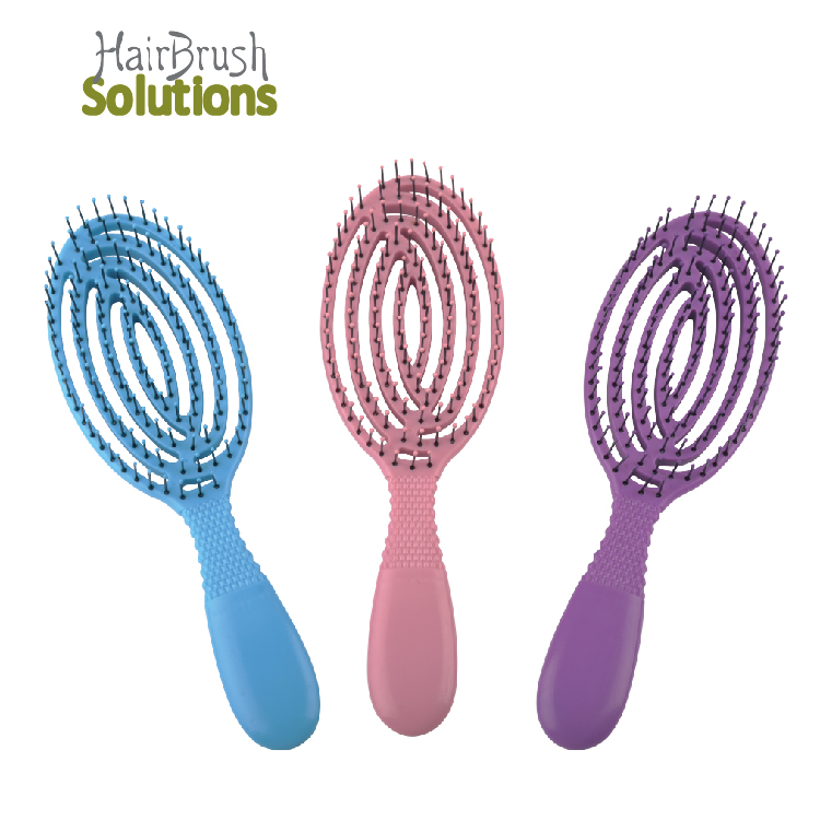 Popular Hair Styling Tools Oval Massage Comb Detangling Tangled Hair Brush Curved Vent Brush For Curly Hair