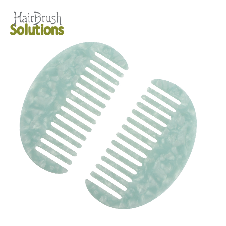 Fanshape Unique Hair Comb Wide Tooth Thick Curly Hair Hair Care Detangling Comb For Wet And Dry Green