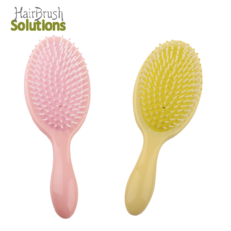 Colorful ABS Plastic Detangling Cushion Hair Brush Curly Straight All Styles with Flexible Nylon Bristles Oval Hair brush