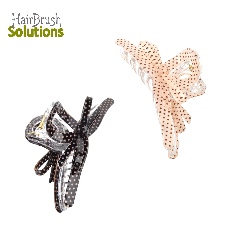 Large sized Polka Dots Bow Hair Clips