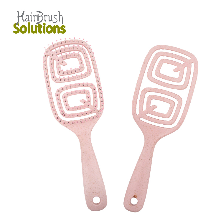 Wholesale Eco Friendly Vent Hair Brush with Flexible Nylon Pins, Hollow Paddle Detangling Hairbrush for Wet Dry Hair, Anti Static Scalp Massage Lightweight Salon Hair Brush