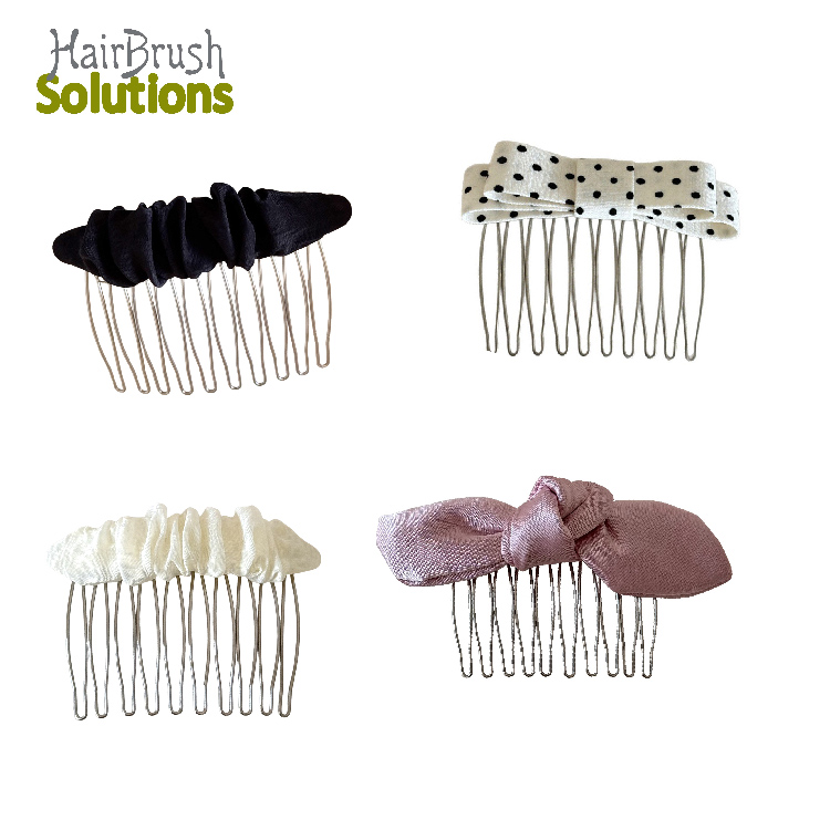Elegant Cloth Bow Hair Comb Stylish Hair Flower for Ponytail